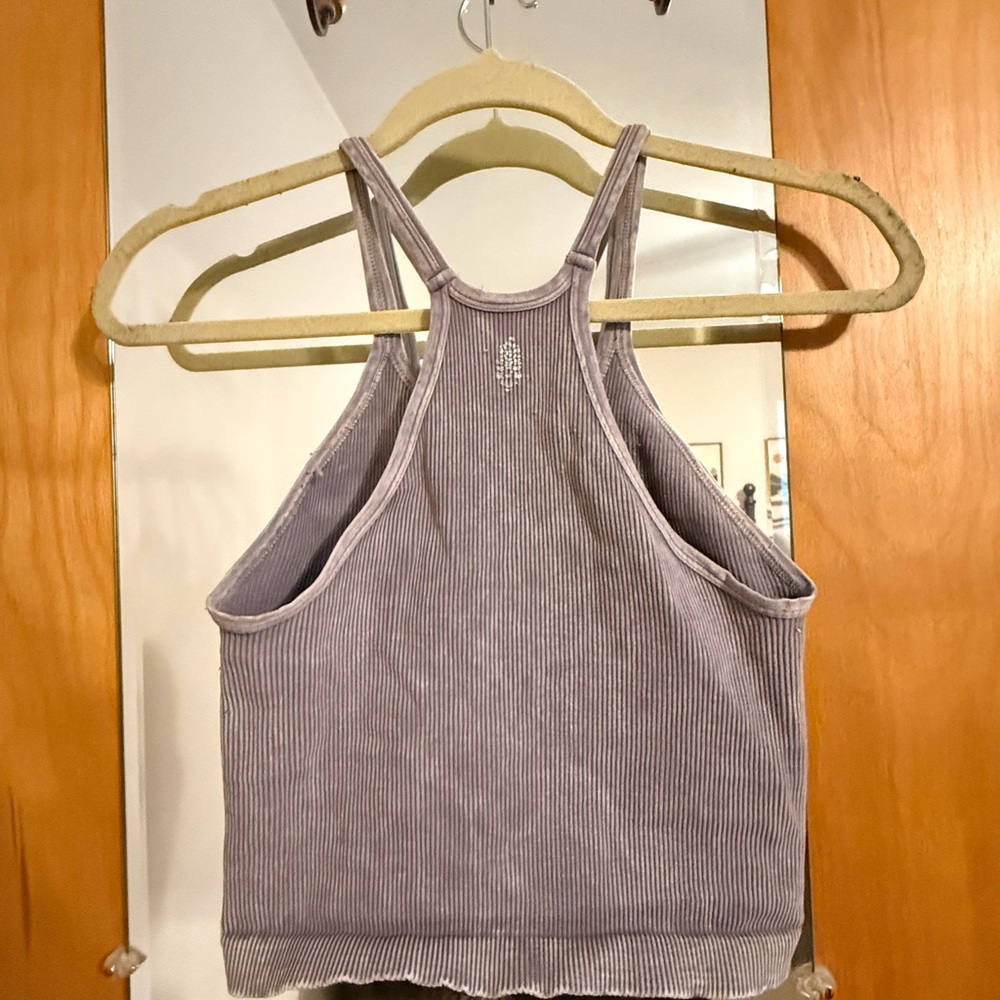 FP Movement by Free People Ribbed Racerback Tank Top in Charcoal Gray - Picture 3 of 4